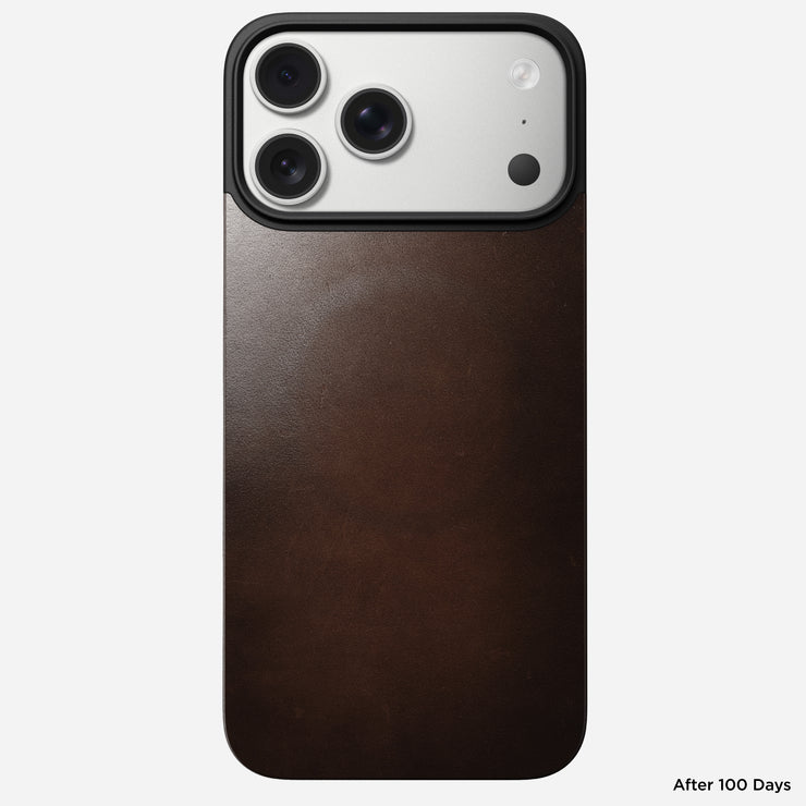 Magnetic Leather Back - iPhone 17 Pro Max | Rustic Brown | Horween | MagSafe