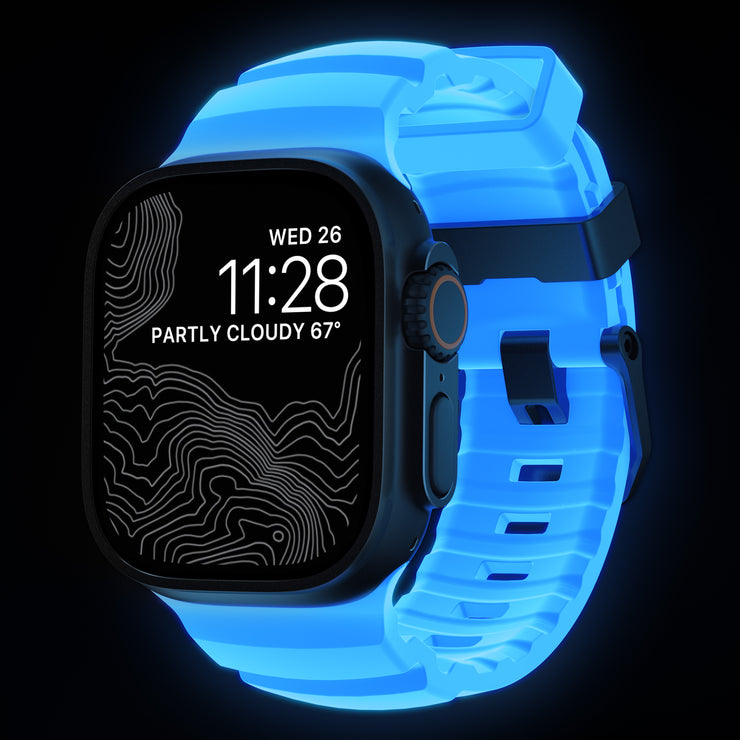 Rocky Point Band - 46mm/49mm | Icy Blue Glow | Black Hardware