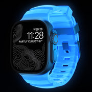 Rocky Point Band - 46mm/49mm | Icy Blue Glow | Natural Hardware