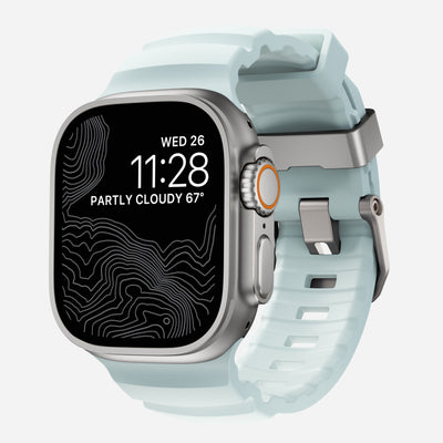 Rocky Point Band - 46mm/49mm | Icy Blue Glow | Natural Hardware
