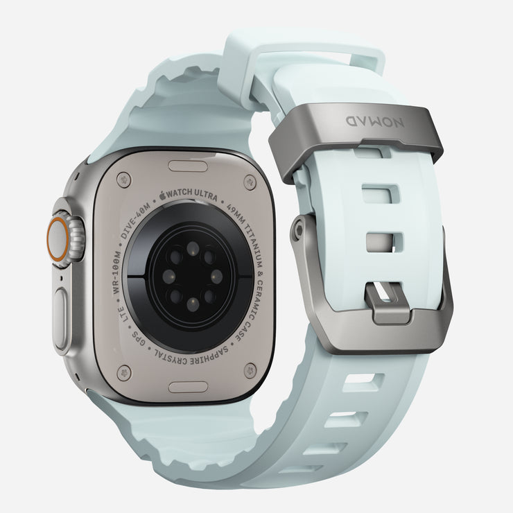 Rocky Point Band - 46mm/49mm | Icy Blue Glow | Natural Hardware