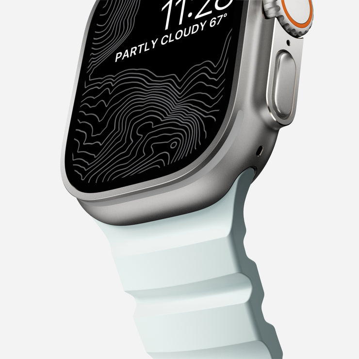 Rocky Point Band - 46mm/49mm | Icy Blue Glow | Natural Hardware