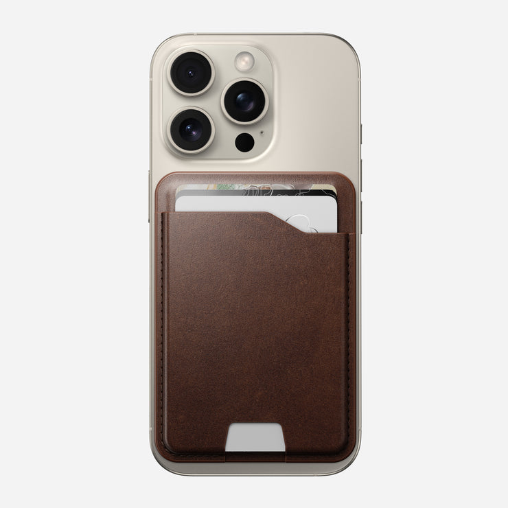 Leather Mag Wallet with Find My Tracking - Rustic Brown | Horween