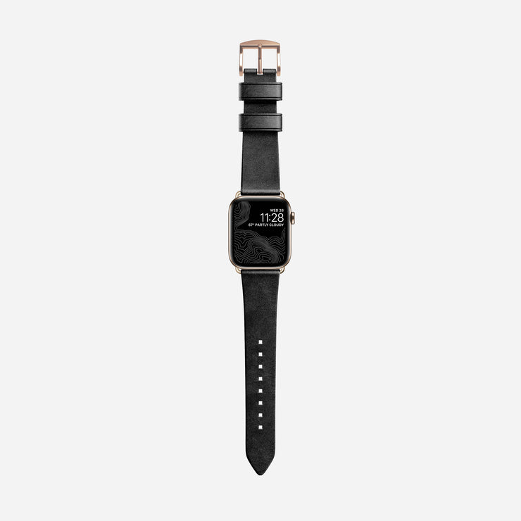 Modern Slim Band - 41mm/42mm | Gold Hardware | Black | Horween | Legacy