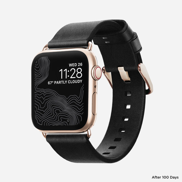 Modern Slim Band - 41mm/42mm | Gold Hardware | Black | Horween | Legacy