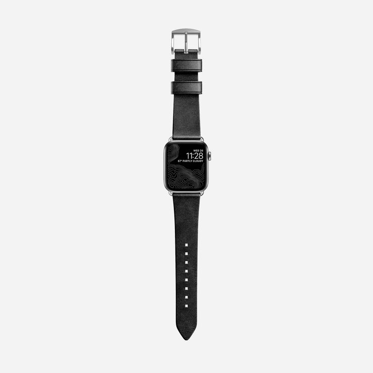 Modern Slim Band - 41mm/42mm | Silver Hardware | Black | Horween | Legacy