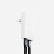 65W Slim White Power Adapter with GaN Technology - Front View Detailed