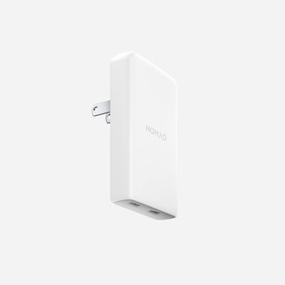 65W Slim White Power Adapter with GaN Technology - Front View