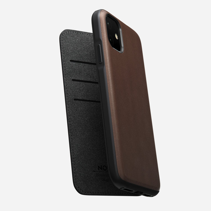 Modern Leather Folio - iPhone 11 | Rustic Brown | Horween