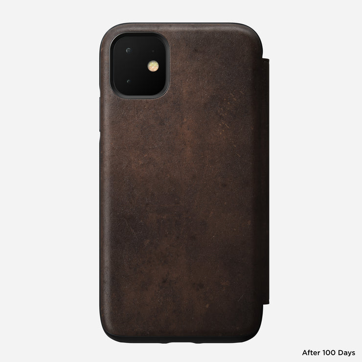 Modern Leather Folio - iPhone 11 | Rustic Brown | Horween