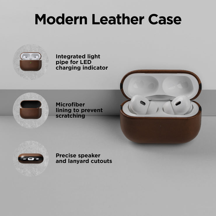 Modern Leather Case - Airpods Pro (2nd gen) | Rustic Brown | Horween