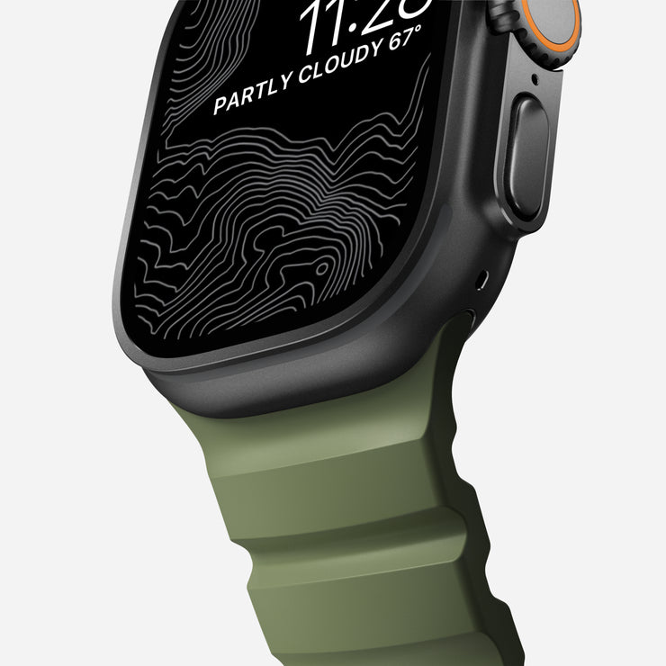 Close-Up of Rocky Point Band for Apple Watch - Ventilation Grooves for Breathability, FKM Rubber Detail