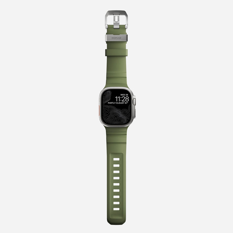 Rocky Point Band for Apple Watch - Front View Showing Ultra-Tough Design and Breathability Grooves