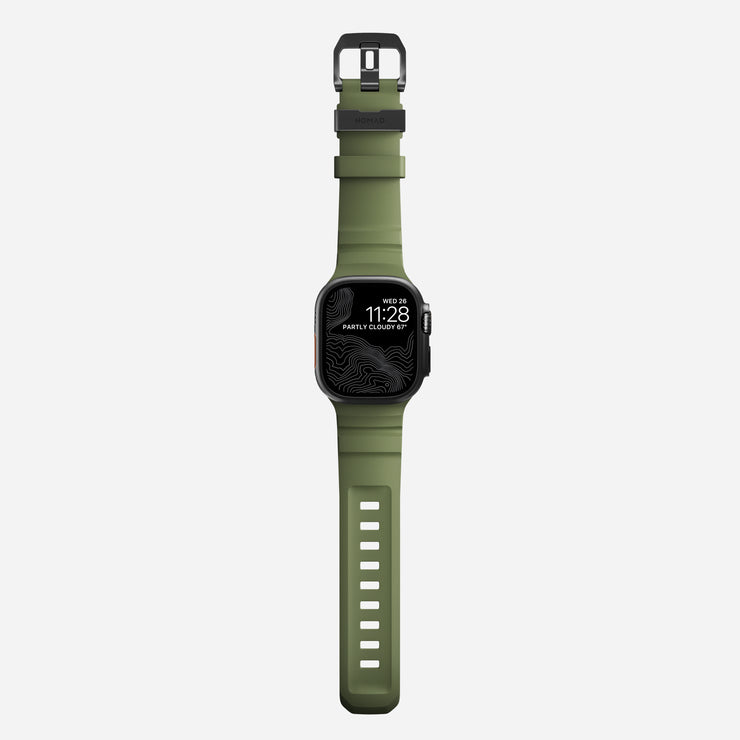 Rocky Point Band for Apple Watch - Ultra-Tough Compression-Molded FKM Rubber with Titanium Hardware, Front View