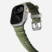 Angled View of Rocky Point Band for Apple Watch - Ultra-Tough FKM Rubber and Lightweight Titanium Hardware