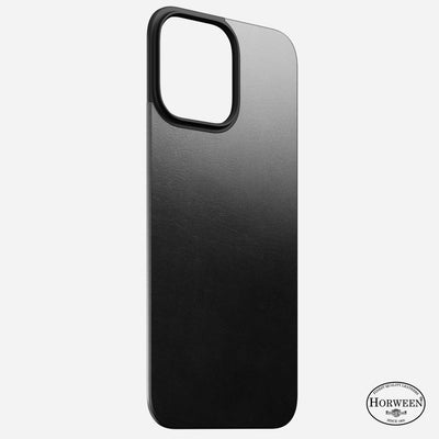 Magnetic Leather Back for iPhone 16 Pro Max in Black Horween Leather  Front View