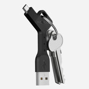 Side view of the Legacy Micro USB Key, showing its slim profile and keychain attachment