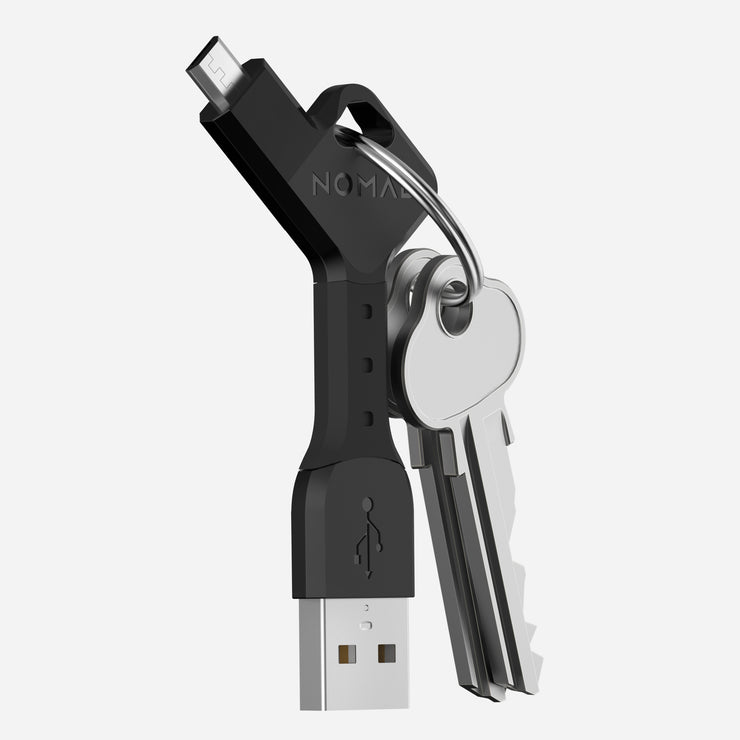 Side view of the Legacy Micro USB Key, showing its slim profile and keychain attachment