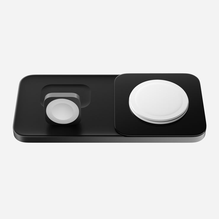 Close-up view of the 1st Gen Base One Max, highlighting the charging area for Apple Watch and AirPods