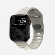 Angled view of the 41mm Stone Sport Band for Apple Watch, displaying its stylish and functional design suitable for any occasion