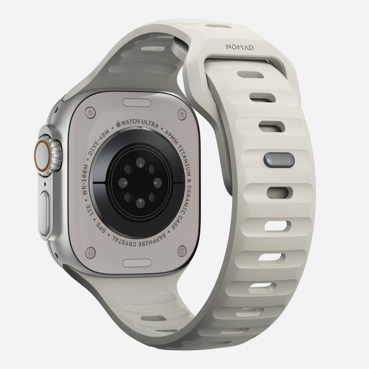 Back view of the 45mm Stone Sport Band for Apple Watch, showing the interior ventilation channels designed for breathability