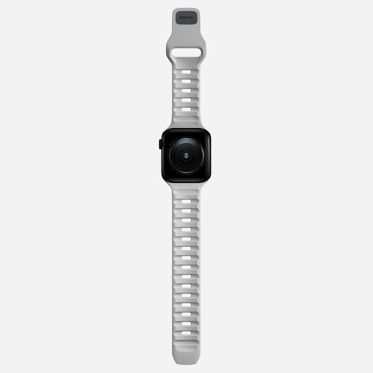 Back view of the Sport Band in Lunar Gray, emphasizing its design for all-day comfort and functionality