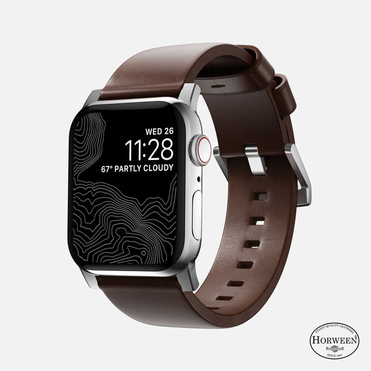 Modern Band - 41mm/42mm | Silver Hardware | Rustic Brown | Horween