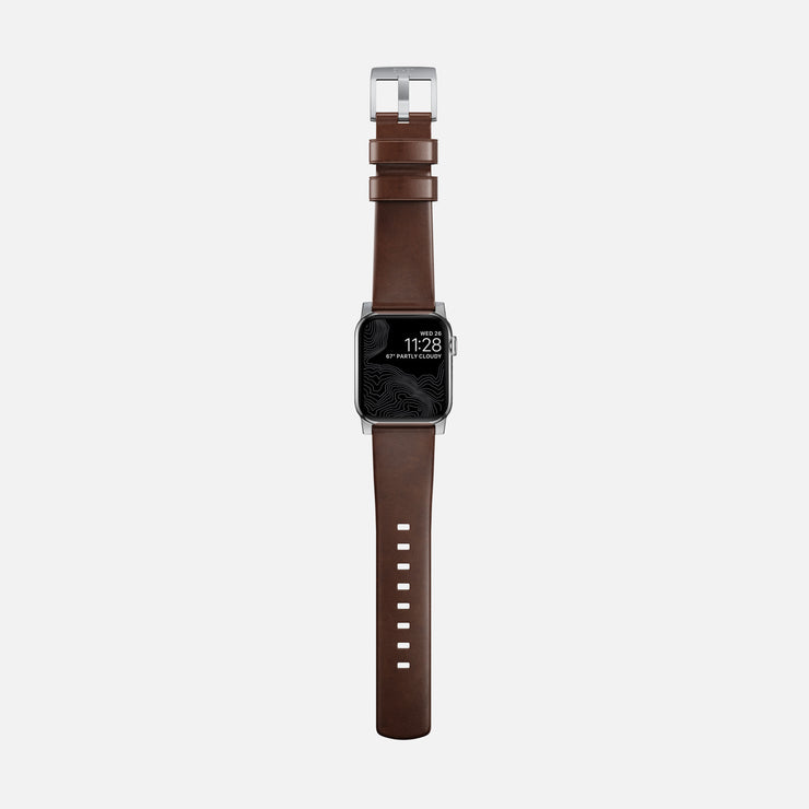 Modern Band - 41mm/42mm | Silver Hardware | Rustic Brown | Horween