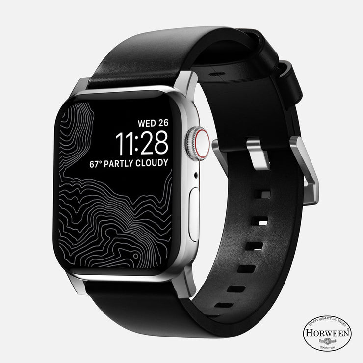 Modern Band - 46mm/49mm | Silver Hardware | Black | Horween