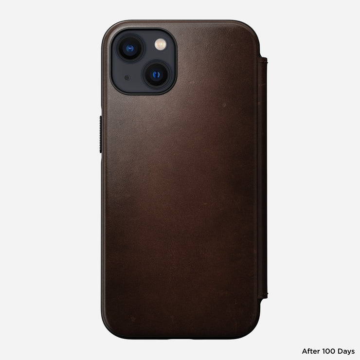 Modern Leather Folio - iPhone 13 | Rustic Brown | Horween