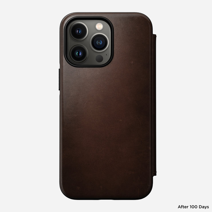 Modern Leather Folio - iPhone 13 Pro | Rustic Brown | Horween