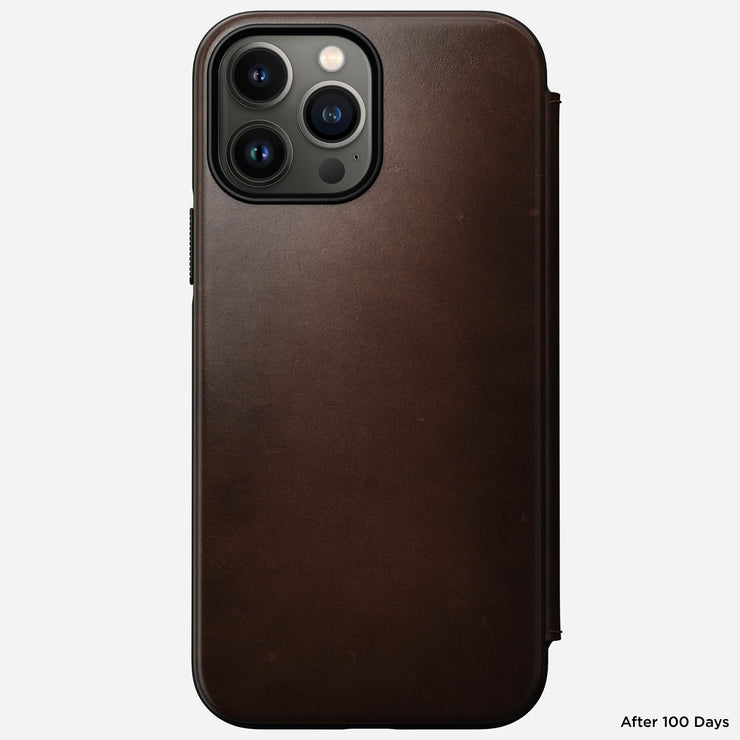 Modern Leather Folio - iPhone 13 Pro Max | Rustic Brown | Horween