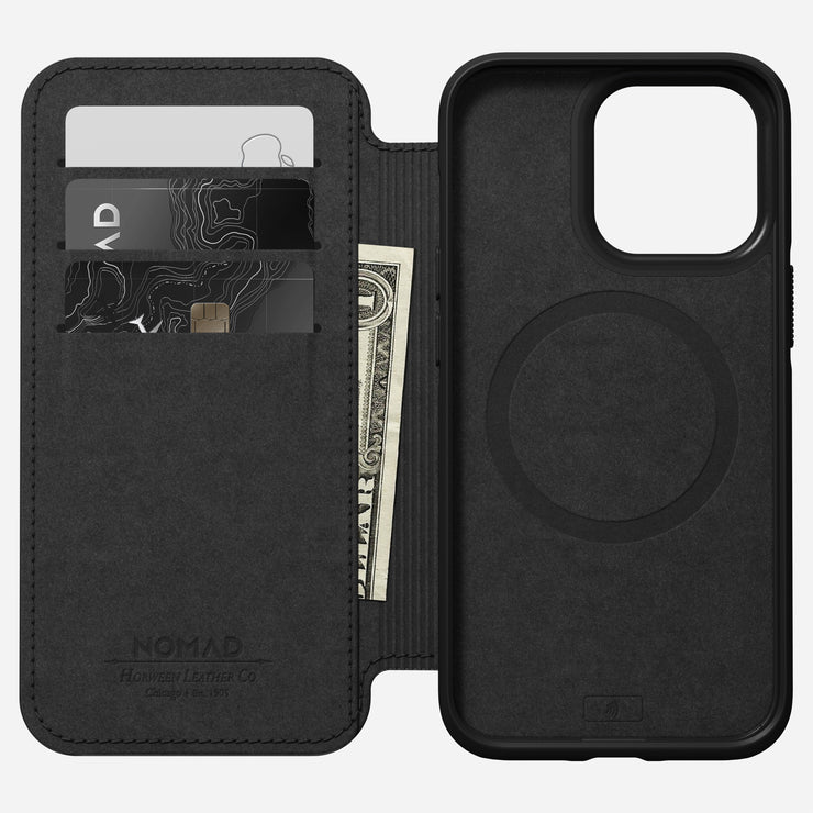 Modern Leather Folio - iPhone 13 Pro | Black | Horween