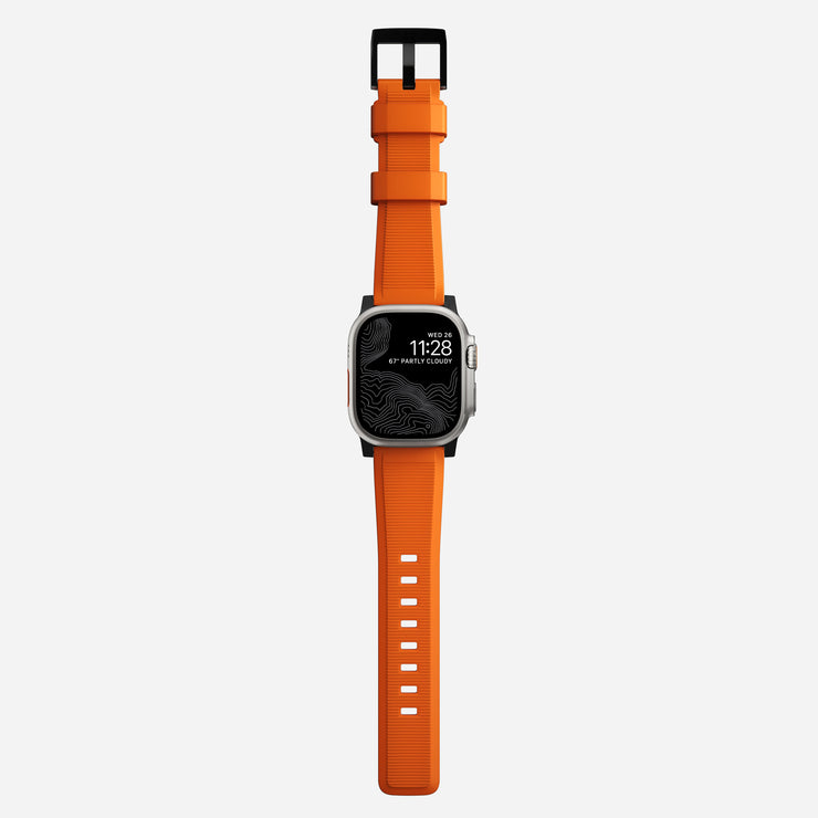 Rugged Band - 46mm/49mm | Black Hardware | Ultra Orange