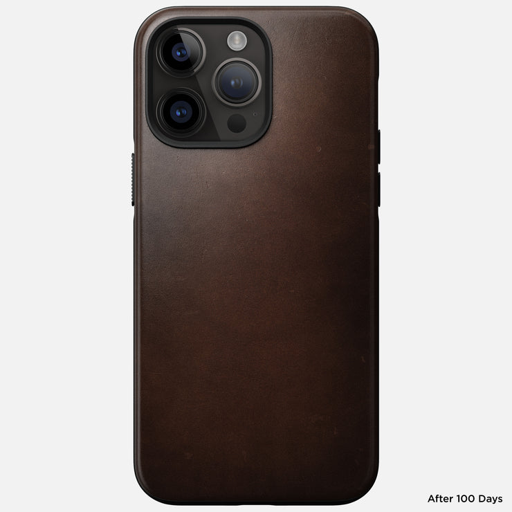 Modern Leather Case - iPhone 14 Pro Max | Rustic Brown | Horween