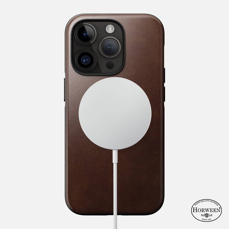 Modern Leather Case - iPhone 14 Pro | Rustic Brown | Horween