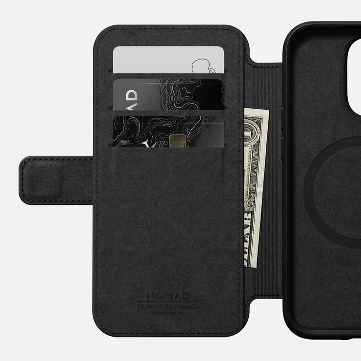 Modern Leather Folio - iPhone 14 Pro | Black | Horween