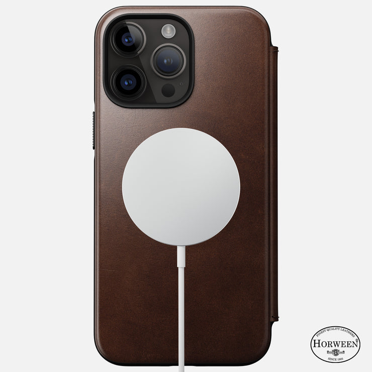 Modern Leather Folio - iPhone 14 Pro Max | Rustic Brown | Horween