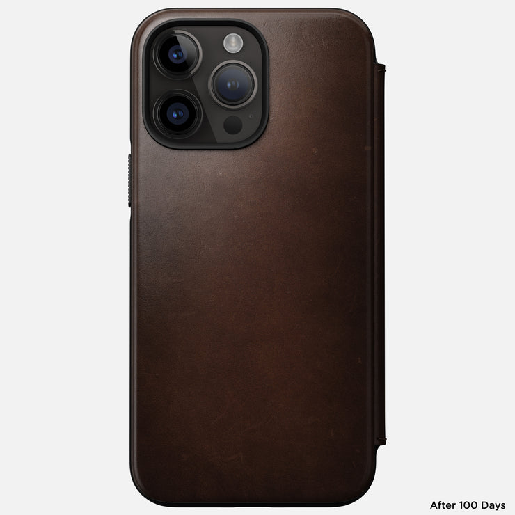 Modern Leather Folio - iPhone 14 Pro Max | Rustic Brown | Horween