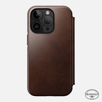 Modern Leather Folio - iPhone 14 Pro | Rustic Brown | Horween