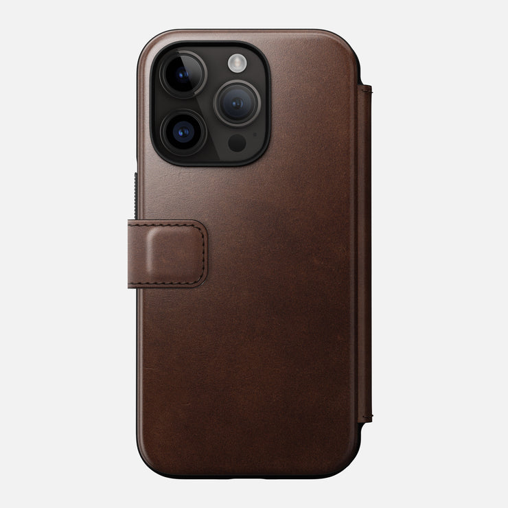 Modern Leather Folio - iPhone 14 Pro | Rustic Brown | Horween