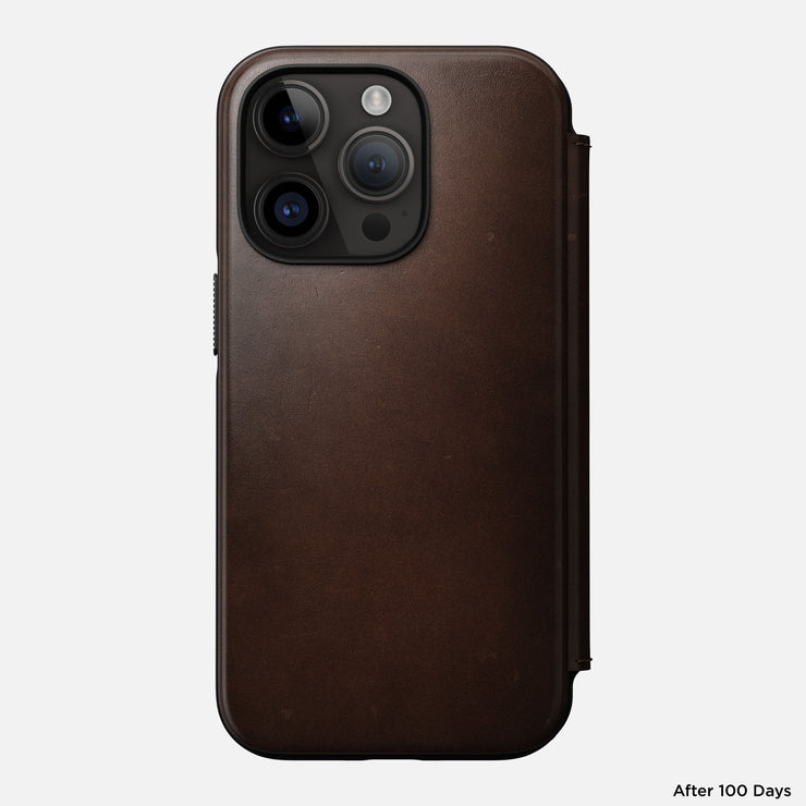 Modern Leather Folio - iPhone 14 Pro | Rustic Brown | Horween