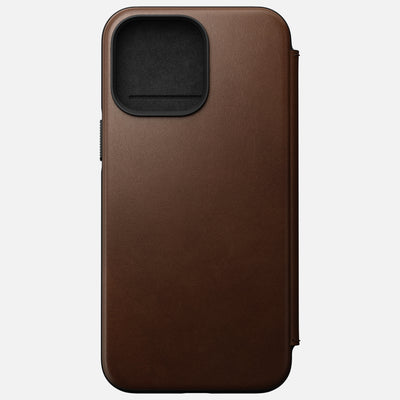 Open Box /// Modern Leather Folio - iPhone 14 Pro Max | Rustic Brown | Nomad Leather