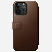 Modern Leather Folio - iPhone 14 Pro Max | Rustic Brown | Nomad Leather