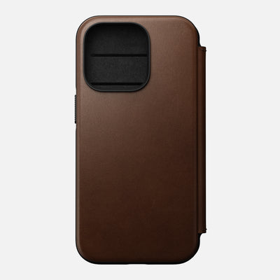 Open Box /// Modern Leather Folio - iPhone 14 Pro | Rustic Brown | Nomad Leather