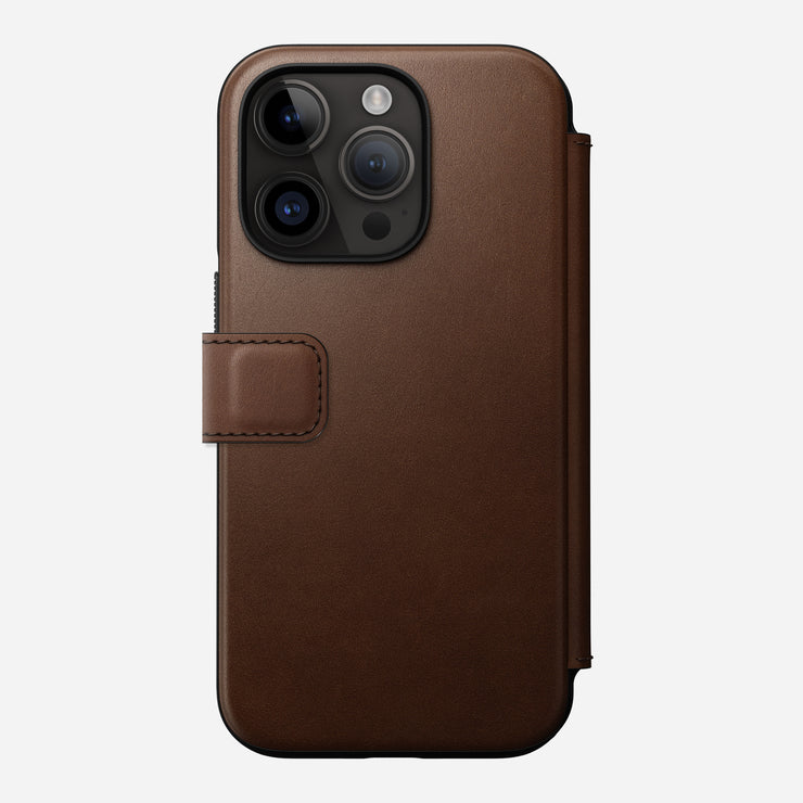 Modern Leather Folio - iPhone 14 Pro | Rustic Brown | Nomad Leather