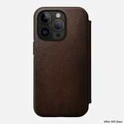 Modern Leather Folio - iPhone 14 Pro | Rustic Brown | Nomad Leather