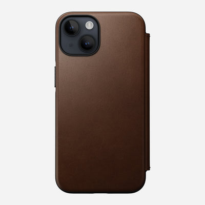 Modern Leather Folio - iPhone 14 | Rustic Brown | Nomad Leather