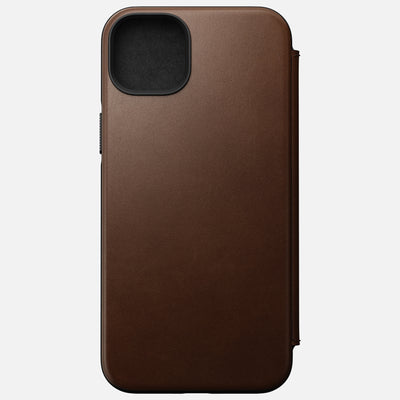 Open Box /// Modern Leather Folio - iPhone 14 Plus | Rustic Brown | Nomad Leather