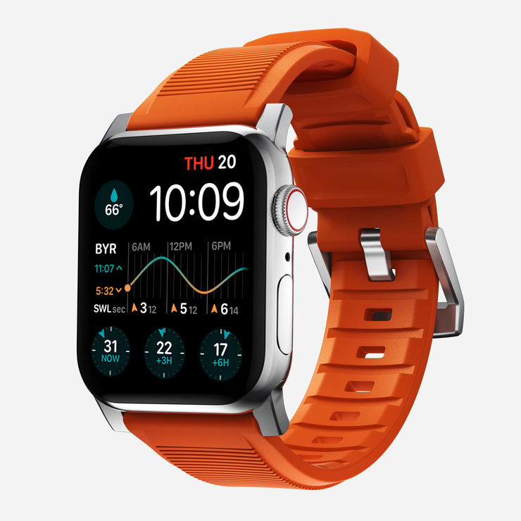 Rugged Band - 46mm/49mm | Silver Hardware | Ultra Orange